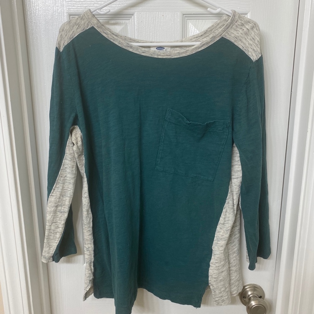Ocean Green and Grey Quarter Sleeve T